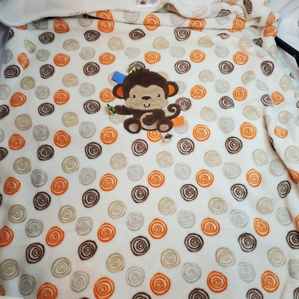 Taggies Monkey Brown Orange Circles swirls 
Baby Blanket‎ 2014